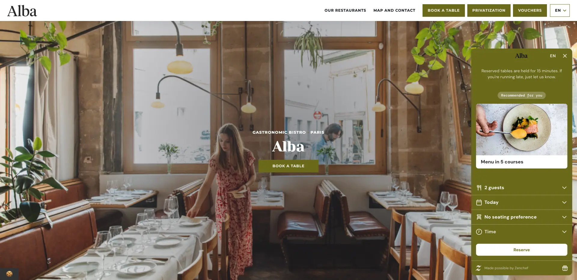 Reservations Zenchef